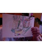 Gizmo & Monchichi Karl ca 30 breit ca 21 hoch   Doppelseitiges B