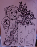 Welti mit Kupferbergwerkzwerg , DINA 4 Papier