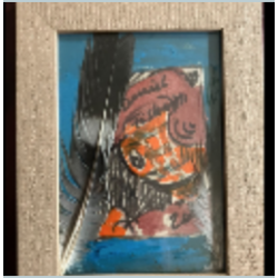 Goethe Welti ca 14 cm breit ca 19 cm hoch, Aufstellrahmen mit Glas