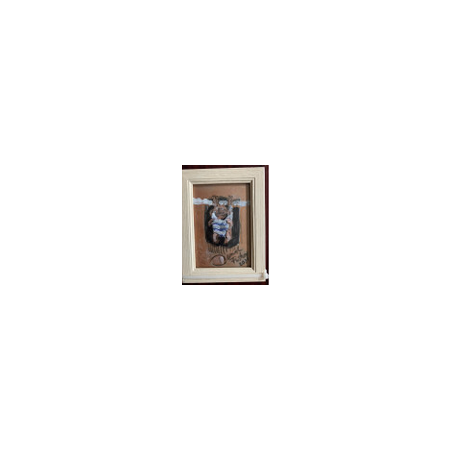 Hängender Bello ca 14 cm breit ca 19 cm hoch, Aufstellrahmen