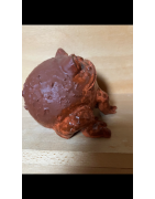 Tonkröte als Kunstwerk Braun Eine matte oder glänzende braune Glasur k