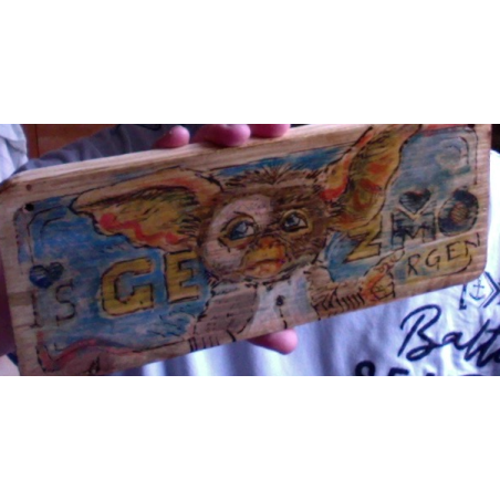 GEZMO/rgen  Lötkolbenarbeit auf Holz ca 30 cm breit ca 12,5 cm hoch