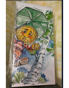 Welti Motiv Fliegen Leinwand 100x50 cm Rand 2 cm, Gezerrt