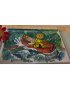 Welti Motiv Boot Leinwand60x40cmRand2cmWeiß