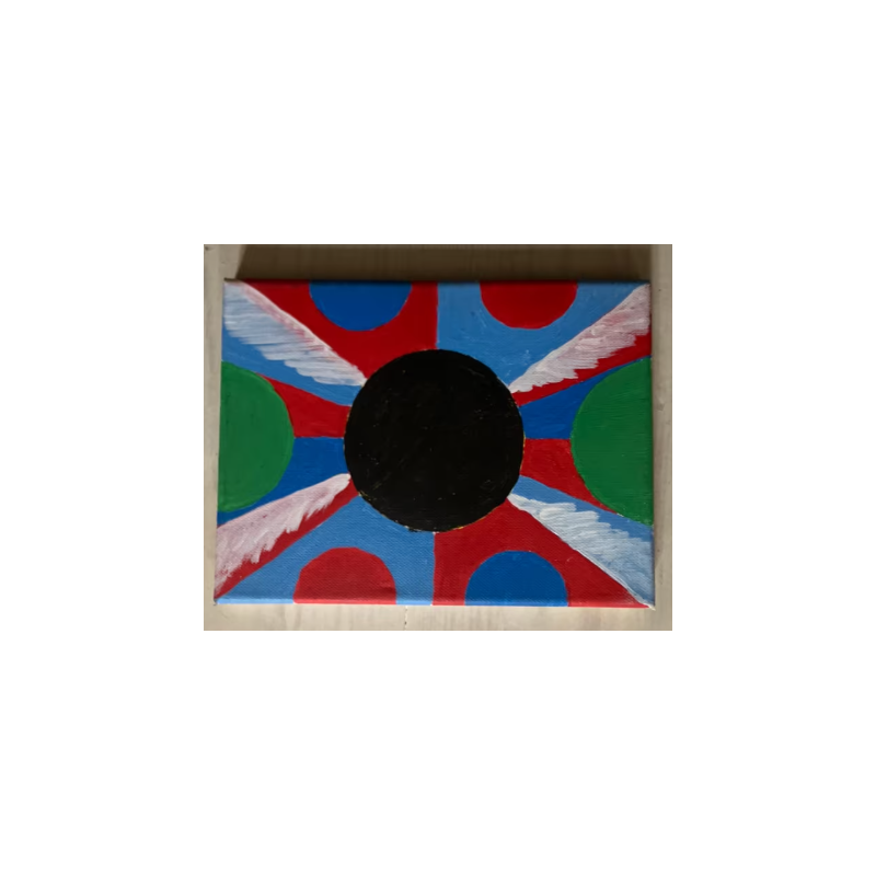 ORIGINAL Öl Bild Gemälde Muster ca 18 mal 24 cm
