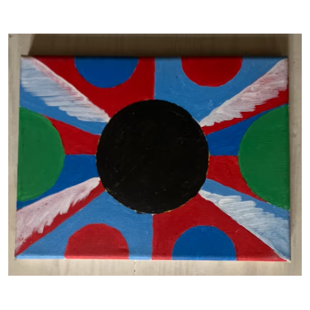 ORIGINAL Öl Bild Gemälde Muster ca 18 mal 24 cm