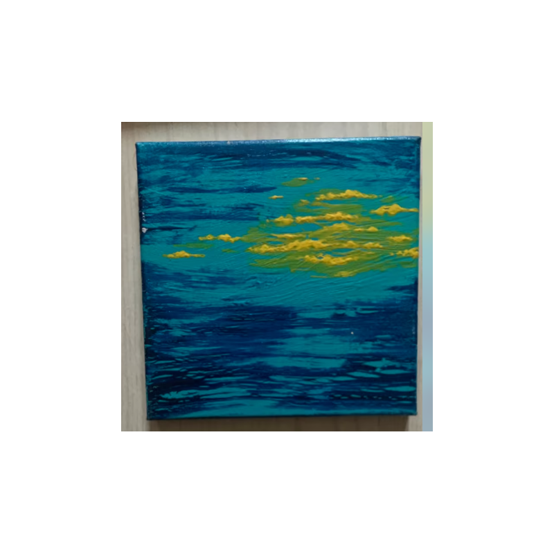 ORIGINAL Öl Bild Gemälde Himmel ca. 20 mal 20 cm