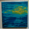 ORIGINAL Öl Bild Gemälde Himmel ca. 20 mal 20 cm