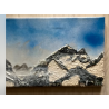 ORIGINAL Öl Bild Gemälde Berge sonnen ca 50 mal 19 cm