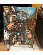 Gizmo & Monchichi Karl sind Freunde ca 24 cm breit ca 30 cm hoch auf K