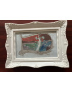 Der Landschaftsleib des Fisches ca 19,5 cm breit und 14,5 hoch, Aufstellrahmen mit Glas